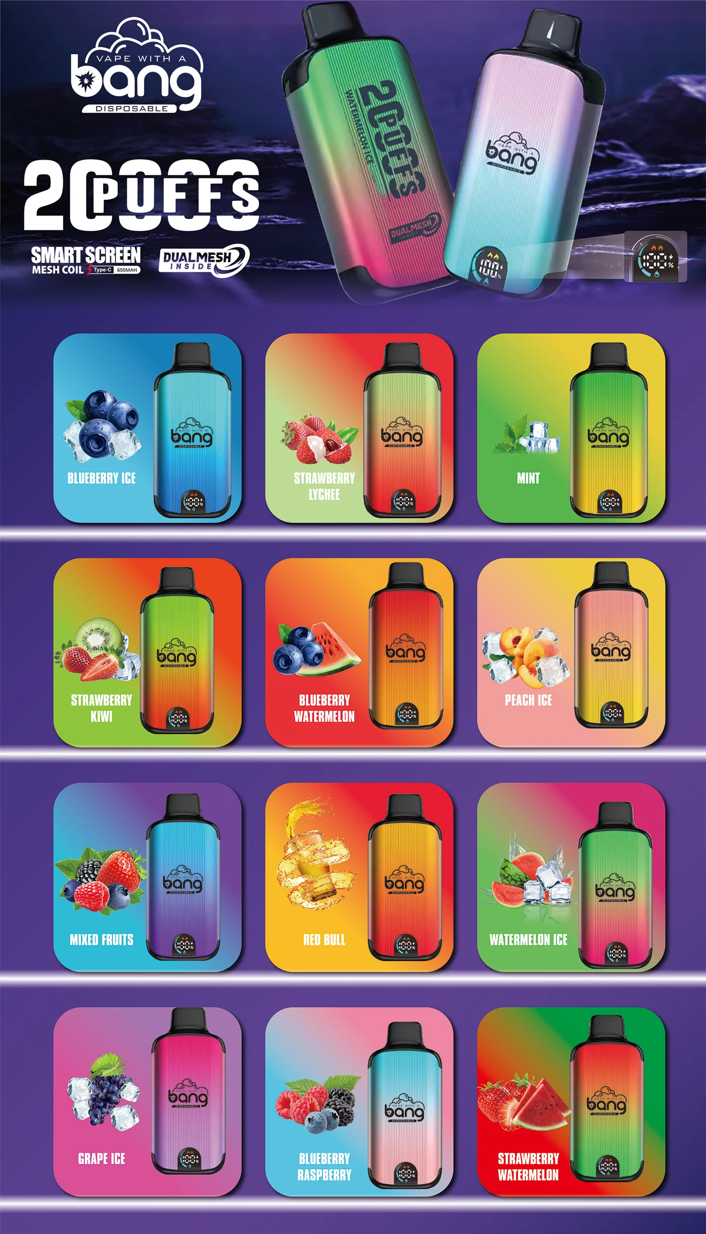BANG 20000 Disposable E cigarette Summary