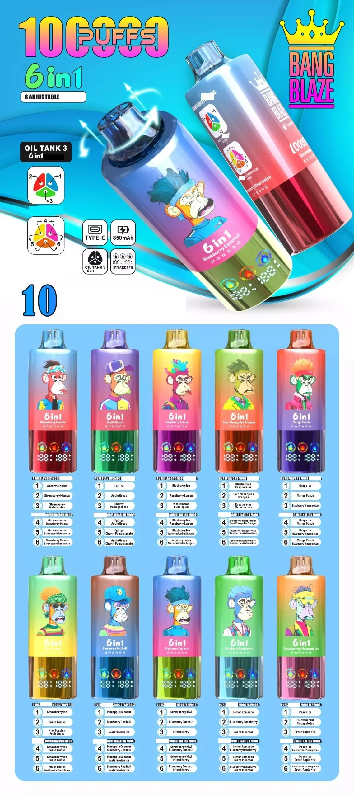 BANG BLAZE 100000 Puffs Flavor Collection