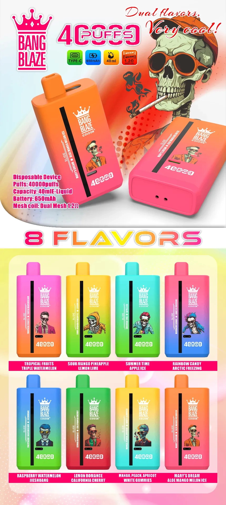 BANG BLAZE SHISHA 40K Puffs Flavor Collection
