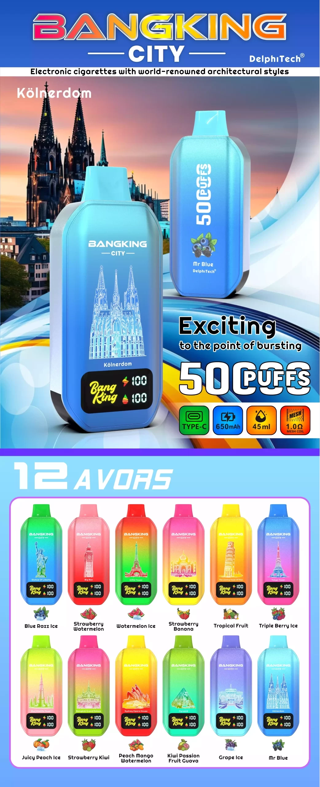 BANG KING 50000 Puffs CITY Flavor Collection