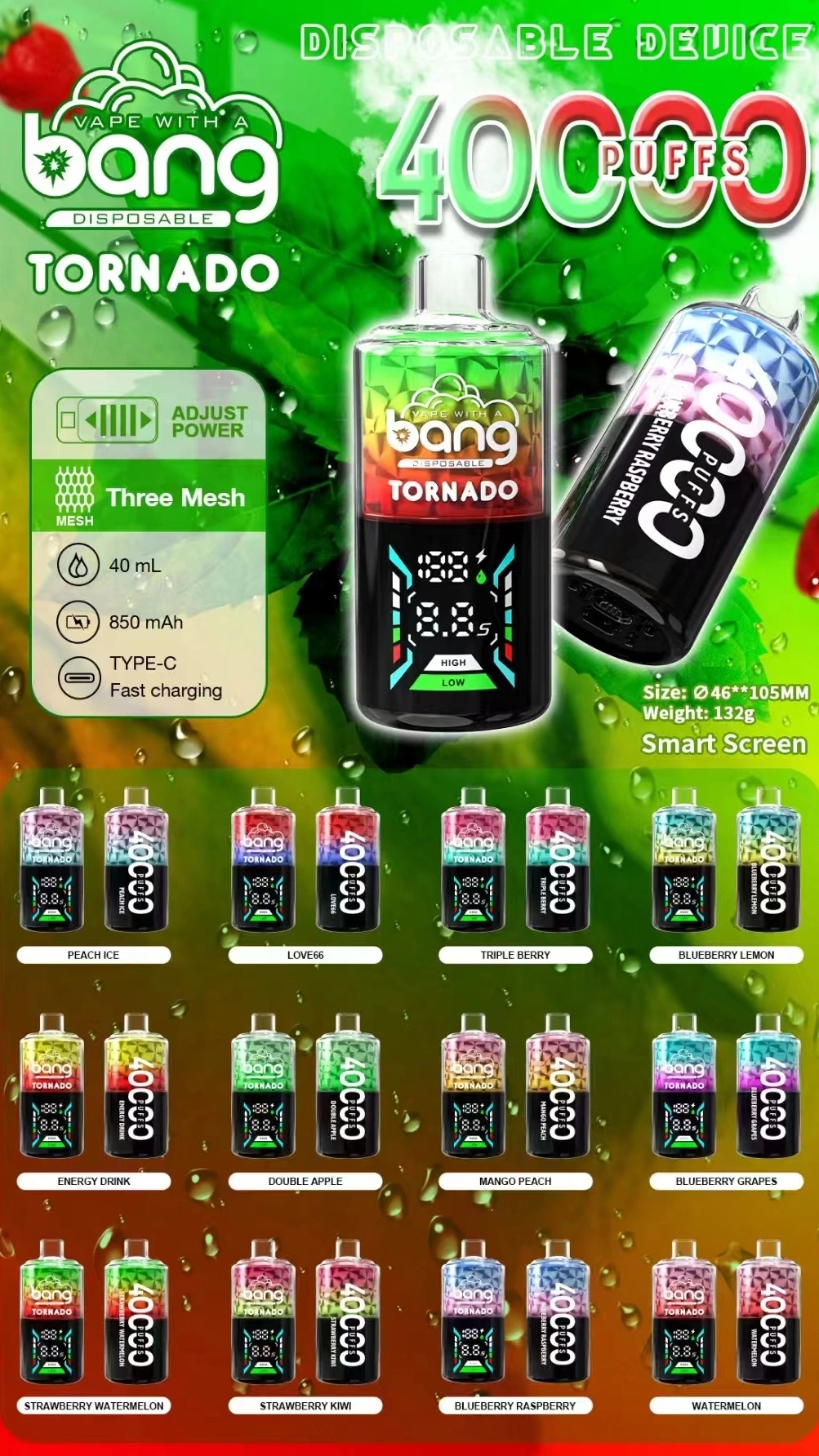 BANG TORNADO 40000 Puffs Flavor Collection