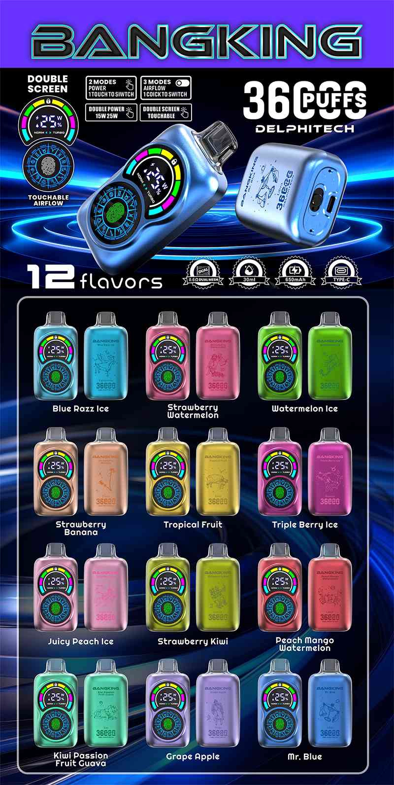 Bang King 36000 Puffs Flavor Collection