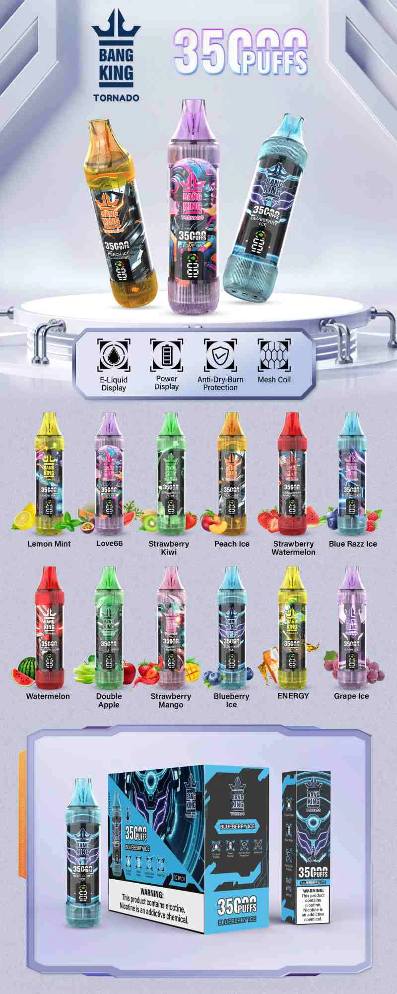 Bang King Tornado 35000 Puffs Flavor Collection