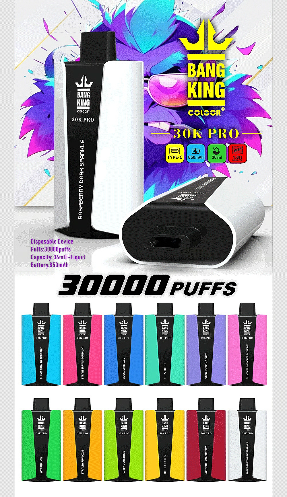 Bang king 30000 uffs Flavor Collection