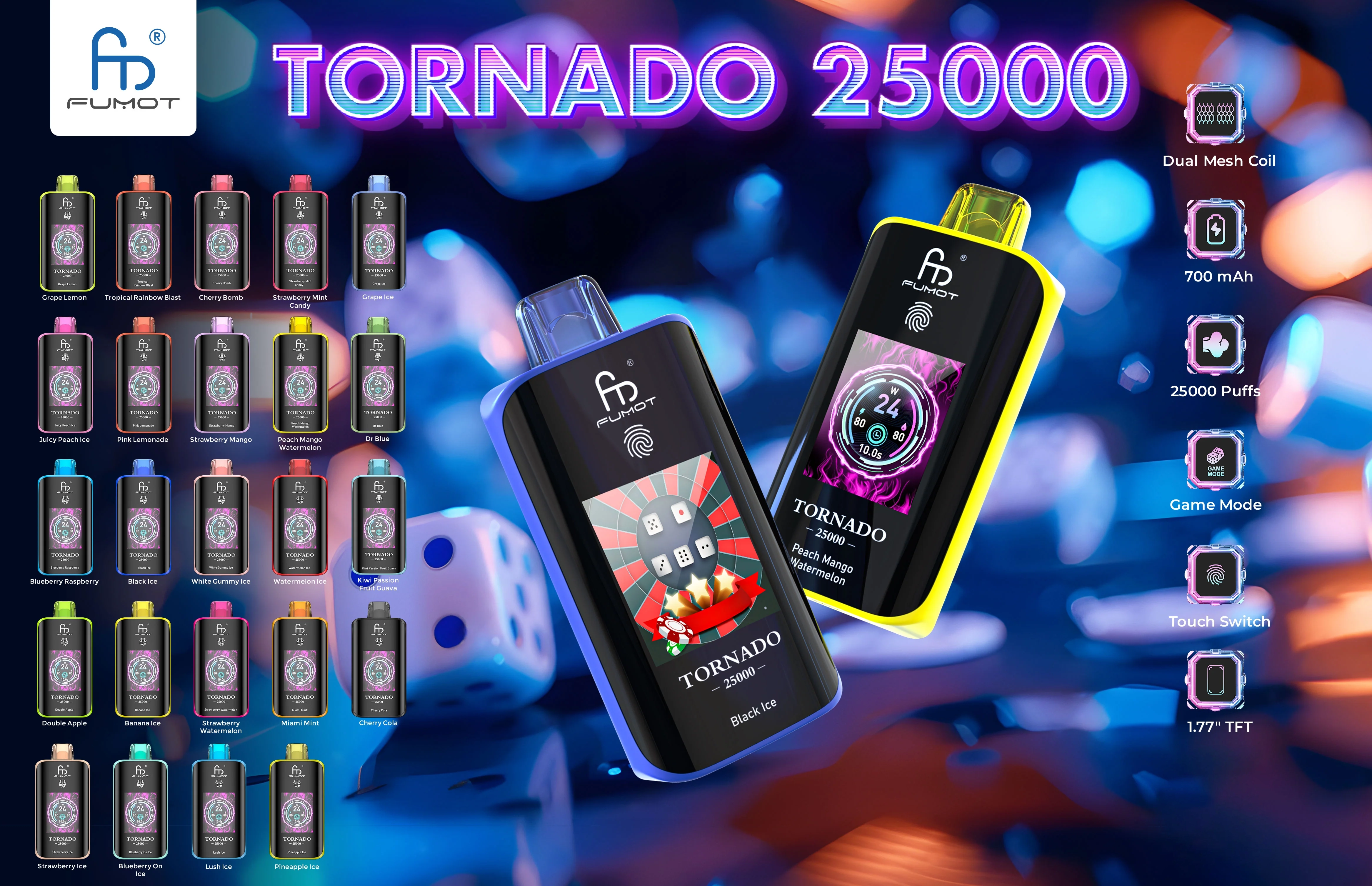 Fumot Tornado 25000 Puffs Flavor Collection